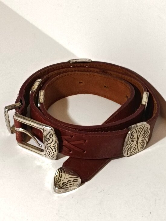 Latigo Western Concho Belt Full Grain Leather Brown Vintage Large Boho Festival main image 9